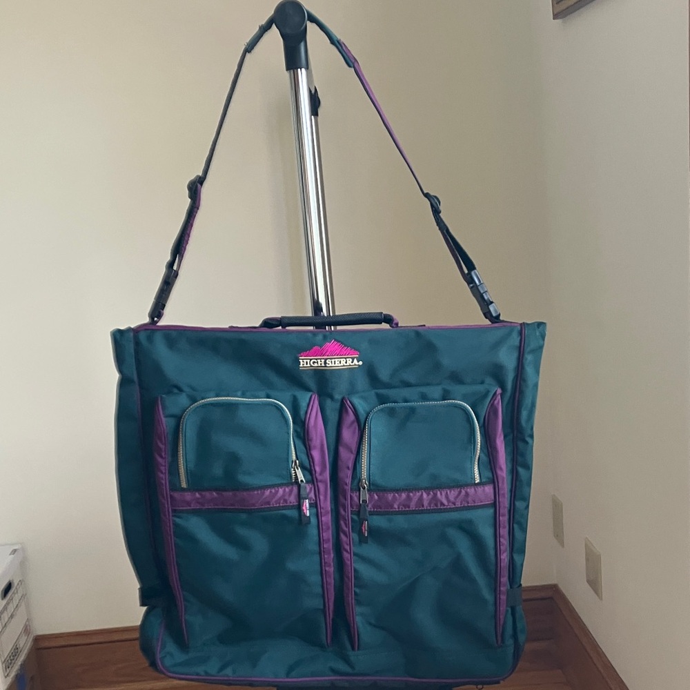 High Sierra By Samsonite Deep Green & Purple Travel Bag